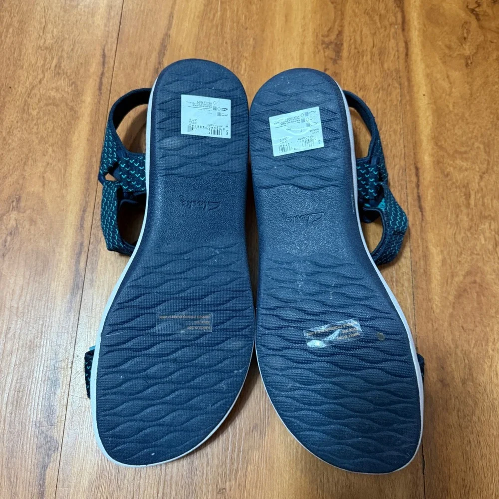 Clarks Sandals Womens 11M Navy Arla Glison Cloudsteppers Strappy Sporty 26126598